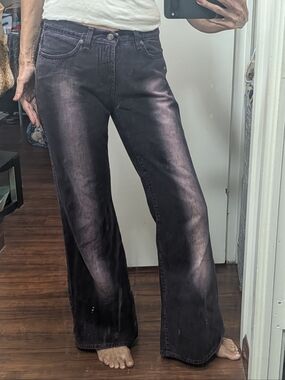 Ferre Italy Y2K Purple Low Rise Flare Leg Jeans Size 29